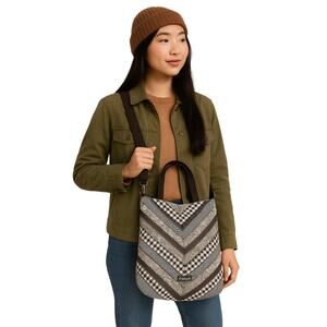 Sakroots Black & White Convertible Crossbody Tote Bag